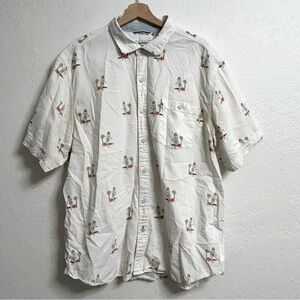Tommy Bahama White Hula Dancer Pattern Hawaiian Shirt, Size XL